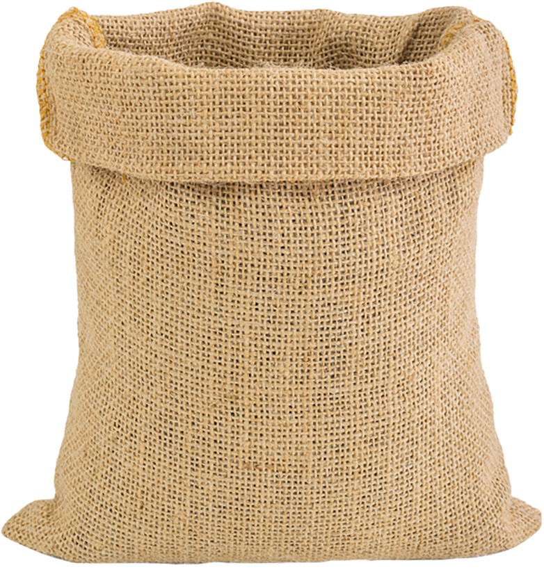 Coffee packed in standard natural jute bags